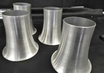CLOSEOUT   Aluminum Bells - 5" TALL   4-1/2" FLARE   2.700  OD  BOTTOM  ( SET OF 4)